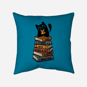 Time Spent With Books And Cats-None-Non-Removable Cover w Insert-Throw Pillow-erion_designs