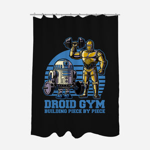 Android Space Gym-None-Polyester-Shower Curtain-Studio Mootant