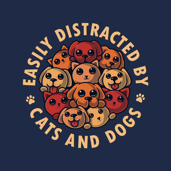 Easily Distracted By Cats And Dogs-None-Removable Cover-Throw Pillow-erion_designs
