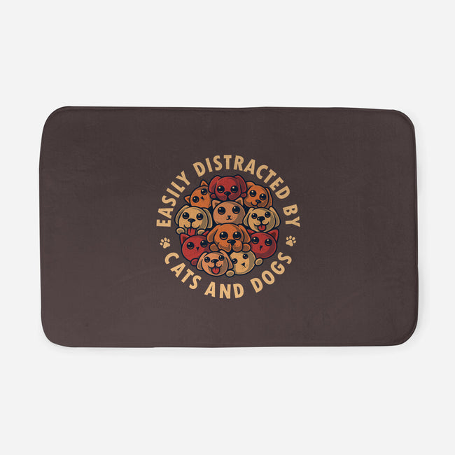 Easily Distracted By Cats And Dogs-None-Memory Foam-Bath Mat-erion_designs