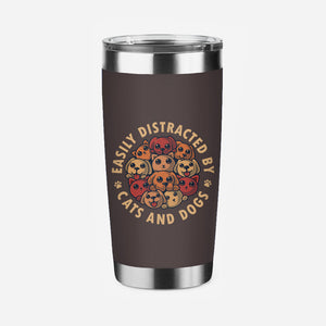 Easily Distracted By Cats And Dogs-None-Stainless Steel Tumbler-Drinkware-erion_designs