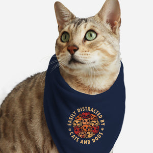 Easily Distracted By Cats And Dogs-Cat-Bandana-Pet Collar-erion_designs