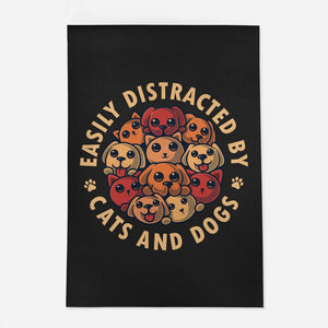 Easily Distracted By Cats And Dogs-None-Indoor-Rug-erion_designs