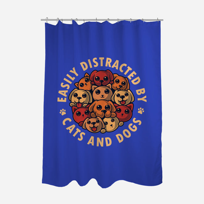 Easily Distracted By Cats And Dogs-None-Polyester-Shower Curtain-erion_designs