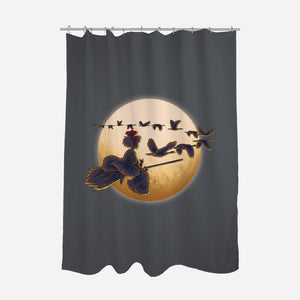 Young Witch Moon-None-Polyester-Shower Curtain-rmatix