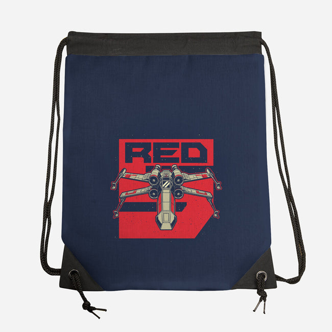 Red Spaceship Revolution-None-Drawstring-Bag-Studio Mootant