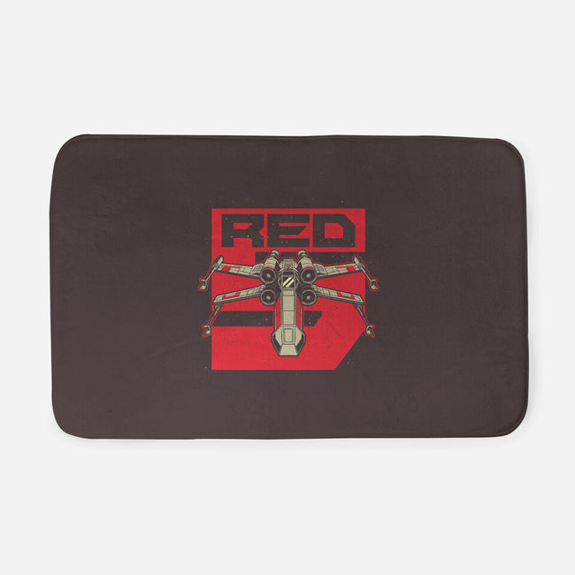 Red Spaceship Revolution-None-Memory Foam-Bath Mat-Studio Mootant