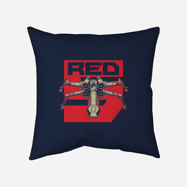 Red Spaceship Revolution-None-Removable Cover-Throw Pillow-Studio Mootant