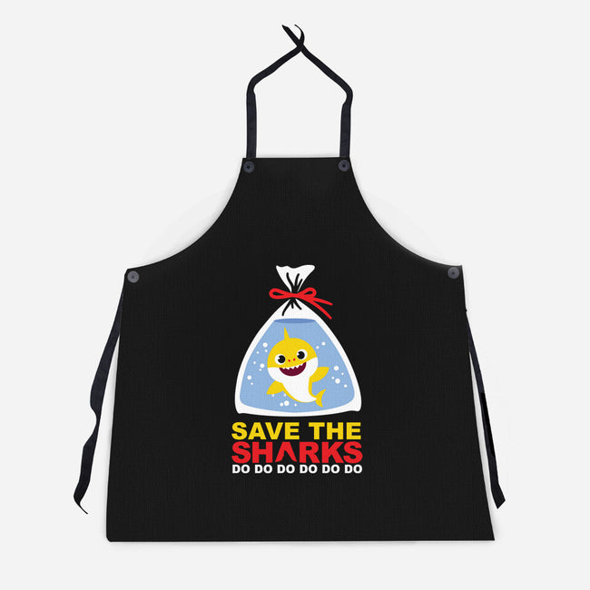 Save The Baby Sharks-Unisex-Kitchen-Apron-Xentee