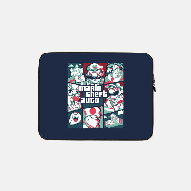 Mario Theft Auto-None-Zippered-Laptop Sleeve-Planet of Tees