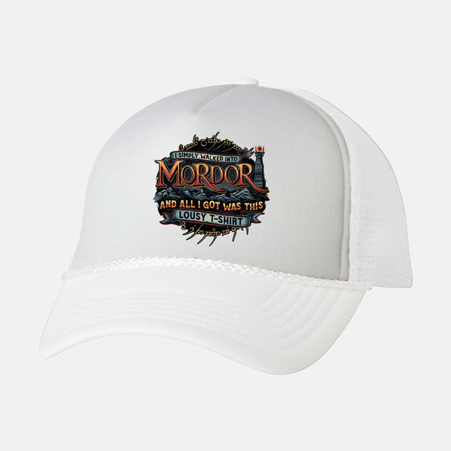 Mordor Vacation-Unisex-Trucker-Hat-glitchygorilla