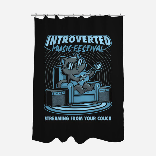 Introverted Music Cat-None-Polyester-Shower Curtain-Studio Mootant