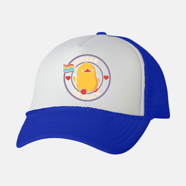 Queer As Duck Pride-Unisex-Trucker-Hat-tobefonseca