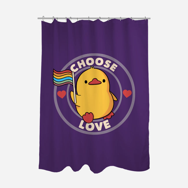 Choose Love Pride Duck-None-Polyester-Shower Curtain-tobefonseca