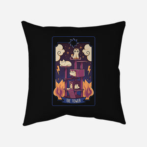 The Tower Cat Tarot-None-Non-Removable Cover w Insert-Throw Pillow-tobefonseca