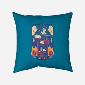 The Tower Cat Tarot-None-Non-Removable Cover w Insert-Throw Pillow-tobefonseca