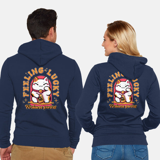 Fortune Purrs-Unisex-Zip-Up-Sweatshirt-Ca Mask
