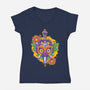 Zelda Mask-Womens-V-Neck-Tee-Ca Mask