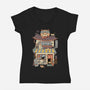 Cat Cafe-Womens-V-Neck-Tee-vp021