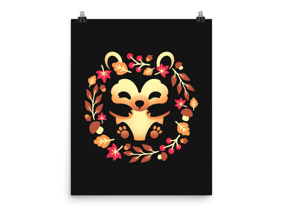 Cute Autumn Hedgehog
