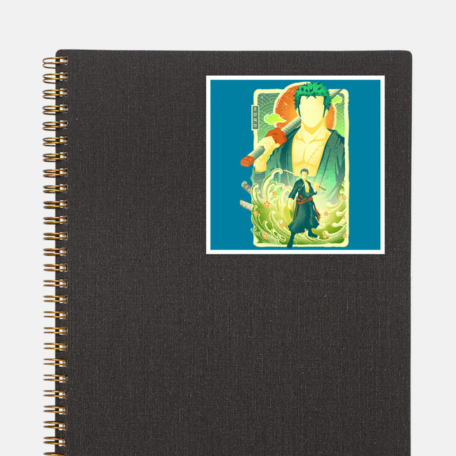 Great Wave Zoro-None-Glossy-Sticker-hypertwenty