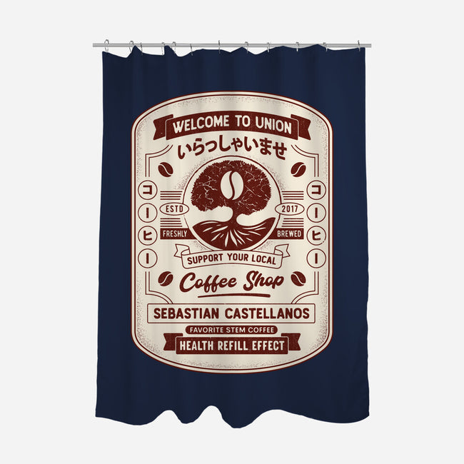 Immersive Mental World Coffee Crest-None-Polyester-Shower Curtain-LAGELANTEE