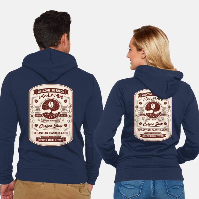 Immersive Mental World Coffee Crest-Unisex-Zip-Up-Sweatshirt-LAGELANTEE