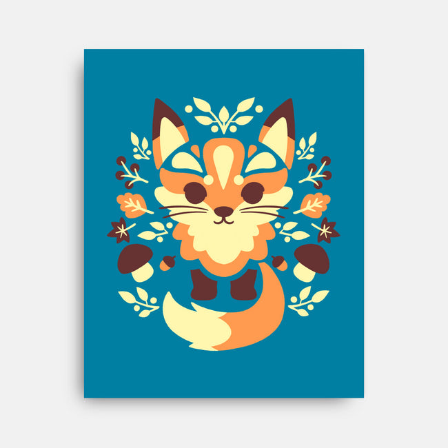 Autumn Fox Symmetry-None-Stretched-Canvas-NemiMakeit