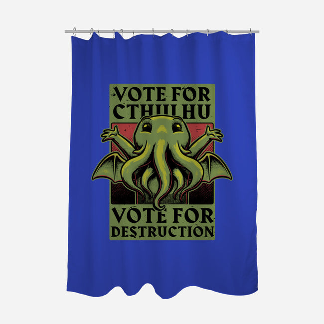 Vote Cthulhu Destruction-None-Polyester-Shower Curtain-Studio Mootant