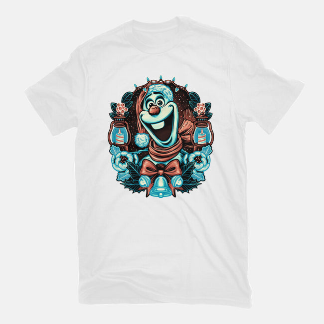 Christmas Snowman-Womens-Fitted-Tee-glitchygorilla