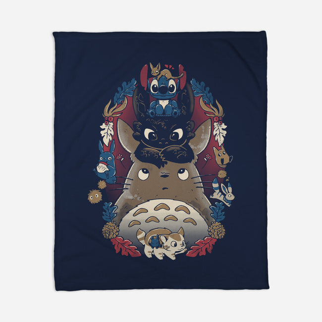 Friends Together-None-Fleece-Blanket-yumie