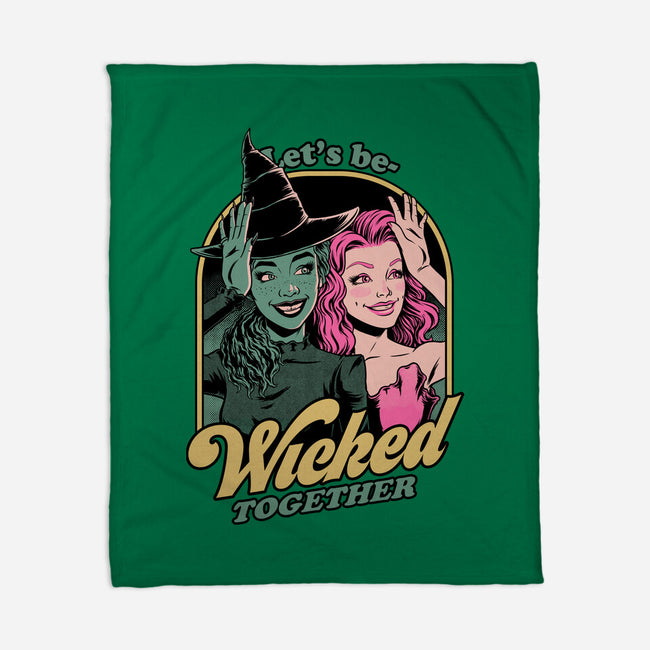 Green Pink Witches-None-Fleece-Blanket-Studio Mootant