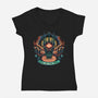 King Of The Ring-Womens-V-Neck-Tee-glitchygorilla