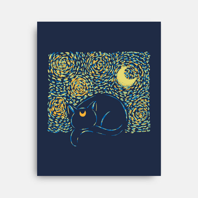 Starry Cat Art-None-Stretched-Canvas-yumie