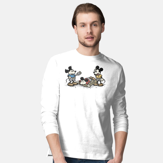 Red Shirt Mouse-Mens-Long Sleeved-Tee-kg07