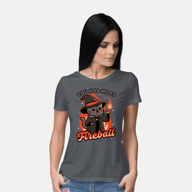 Magical Fireball Cat-Womens-Basic-Tee-Studio Mootant