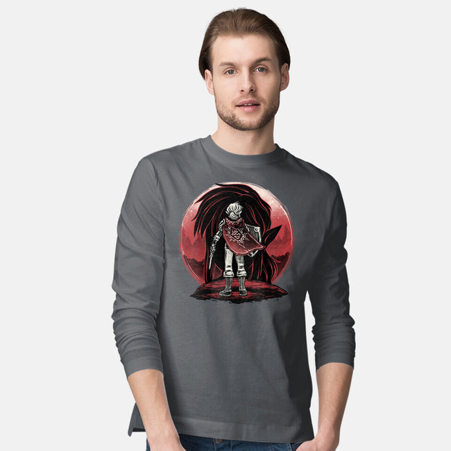 Hero And The Red Sunset-Mens-Long Sleeved-Tee-momma_gorilla