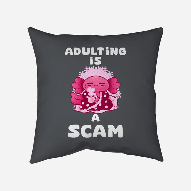 Adulting Is A Scam-None-Removable Cover w Insert-Throw Pillow-FunkVampire