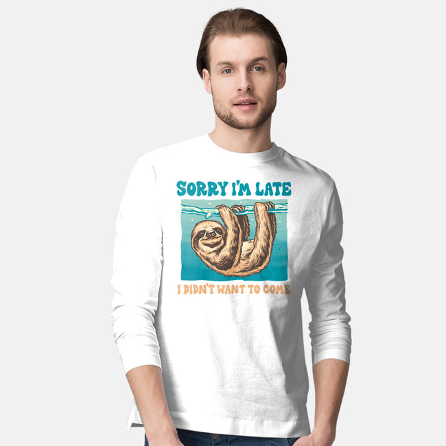 Not So Sorry Sloth-Mens-Long Sleeved-Tee-momma_gorilla
