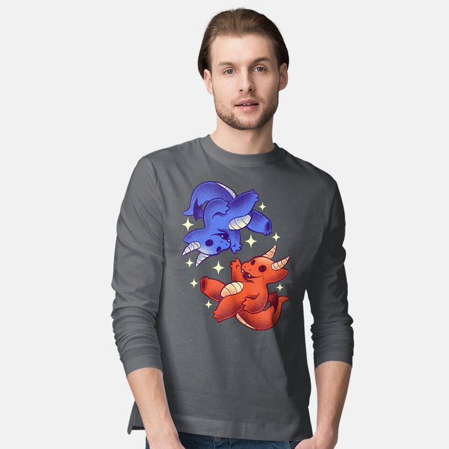 Fire And Water Dragons-Mens-Long Sleeved-Tee-FunkVampire