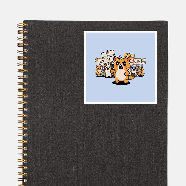 Cat Protest-None-Glossy-Sticker-fanfabio