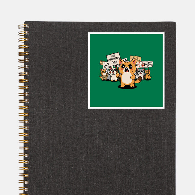 Cat Protest-None-Glossy-Sticker-fanfabio