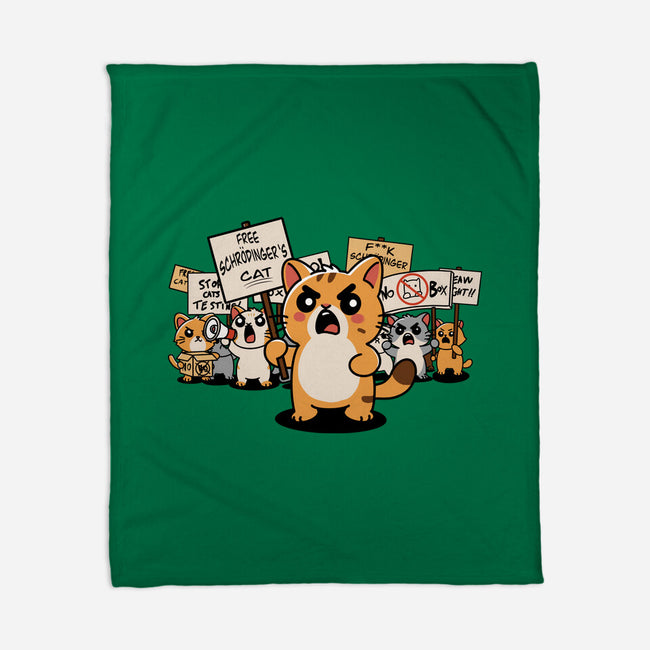 Cat Protest-None-Fleece-Blanket-fanfabio