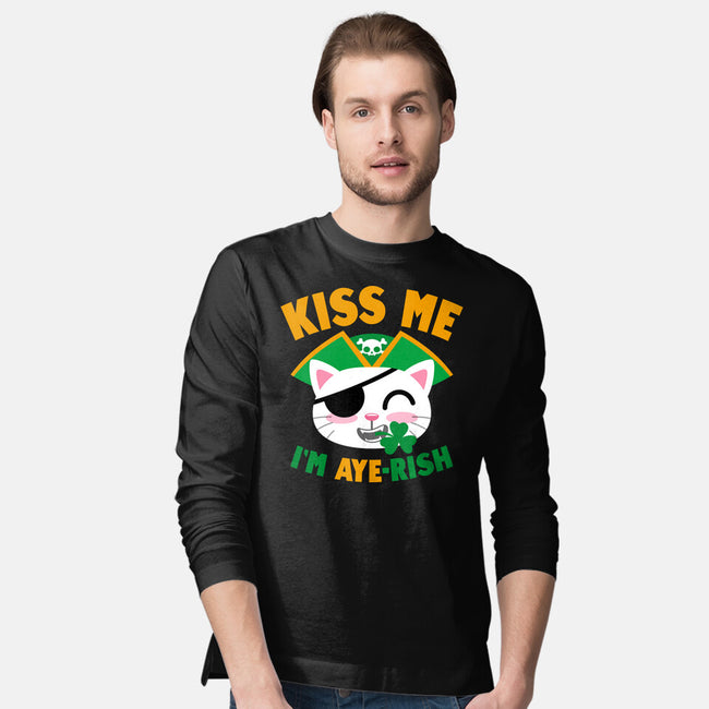 Kiss Me I'm Aye-rish-Mens-Long Sleeved-Tee-Boggs Nicolas