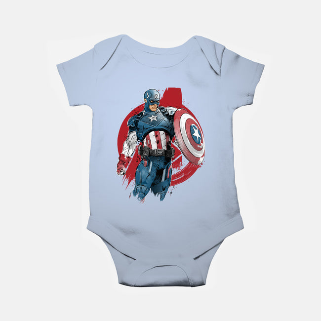 The First Avenger-Baby-Basic-Onesie-DrMonekers