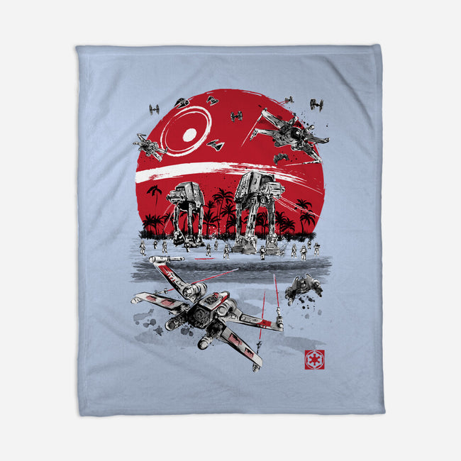 Battle On The Beach-None-Fleece-Blanket-DrMonekers