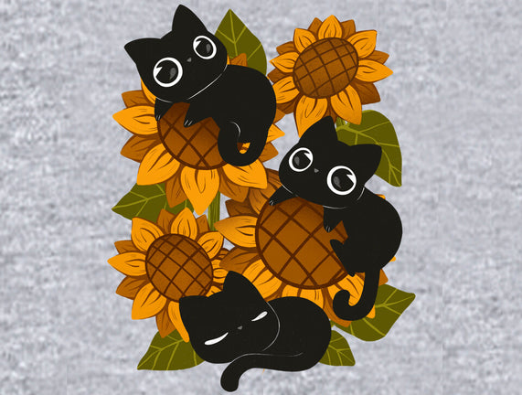 Sunflowers And Black Kitties