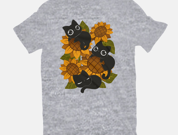 Sunflowers And Black Kitties