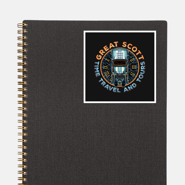 Time Travel And Tours-None-Glossy-Sticker-momma_gorilla