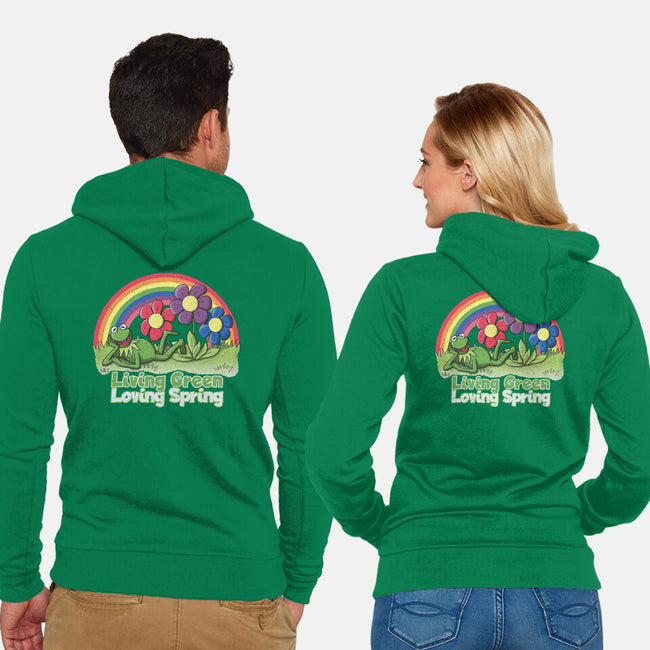 Living Green Loving Spring-Unisex-Zip-Up-Sweatshirt-NMdesign